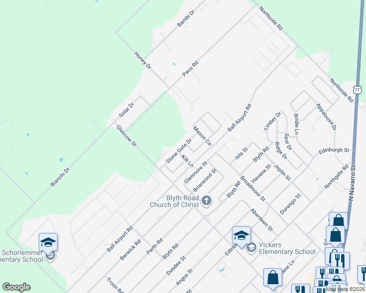 map of restaurants, bars, coffee shops, grocery stores, and more near 364 Stone Gate Drive in Victoria