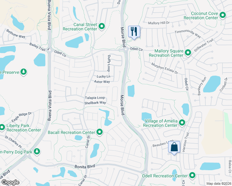 map of restaurants, bars, coffee shops, grocery stores, and more near 1765 Poppy Circle in The Villages