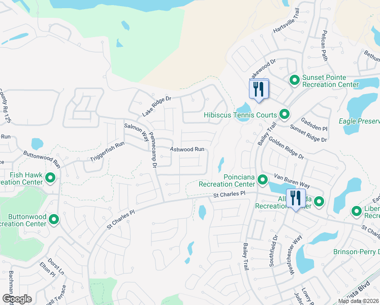map of restaurants, bars, coffee shops, grocery stores, and more near 1936 Adair Lane in The Villages