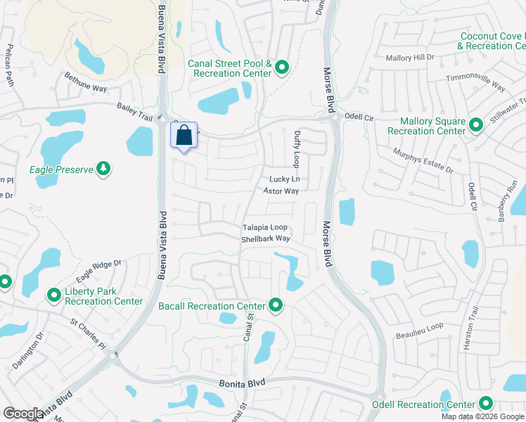 map of restaurants, bars, coffee shops, grocery stores, and more near 1810 Longwood Court in The Villages
