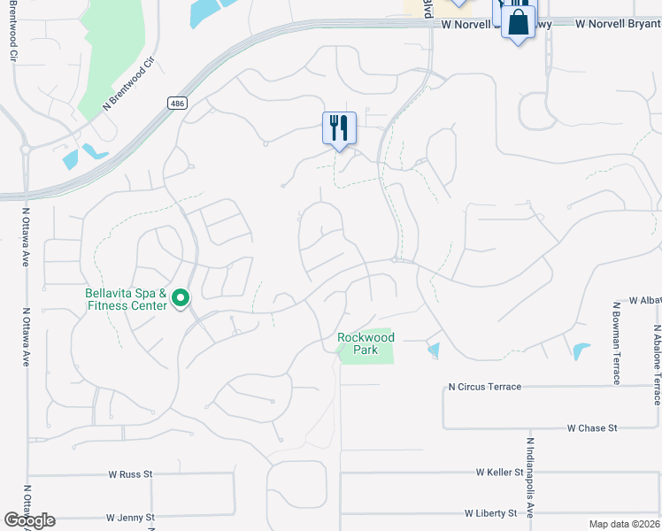 map of restaurants, bars, coffee shops, grocery stores, and more near 1027 West Rollingwood Court in Hernando