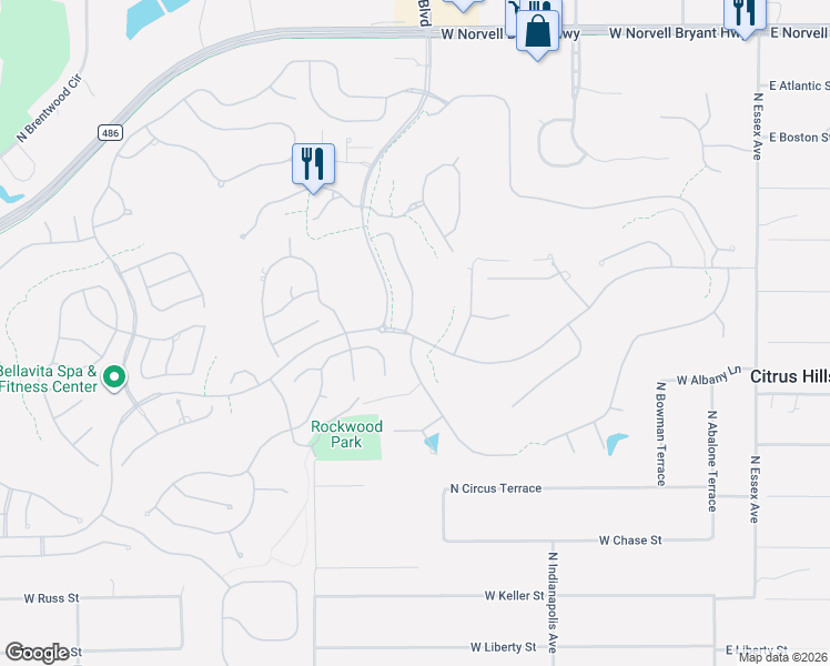 map of restaurants, bars, coffee shops, grocery stores, and more near 1805 North Gibson Point in Hernando