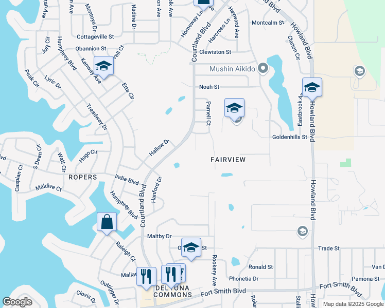 map of restaurants, bars, coffee shops, grocery stores, and more near 970 Othello Court in Deltona