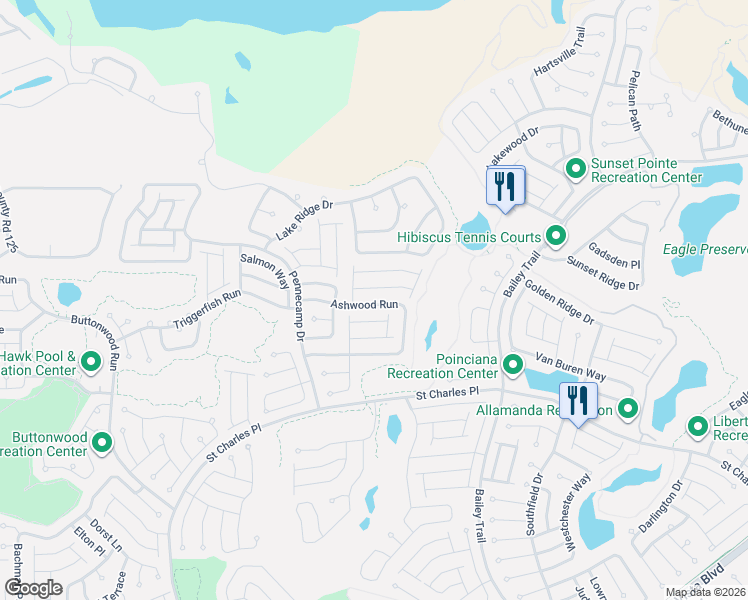 map of restaurants, bars, coffee shops, grocery stores, and more near 1936 Adair Lane in The Villages