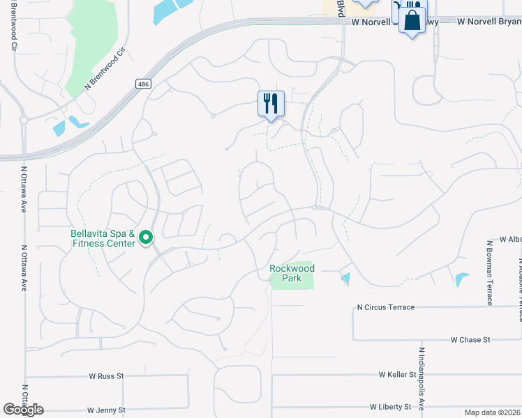 map of restaurants, bars, coffee shops, grocery stores, and more near 1027 West Rollingwood Court in Hernando