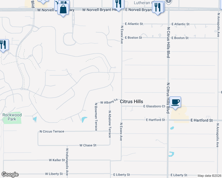 map of restaurants, bars, coffee shops, grocery stores, and more near 1802 North Musial Point in Hernando