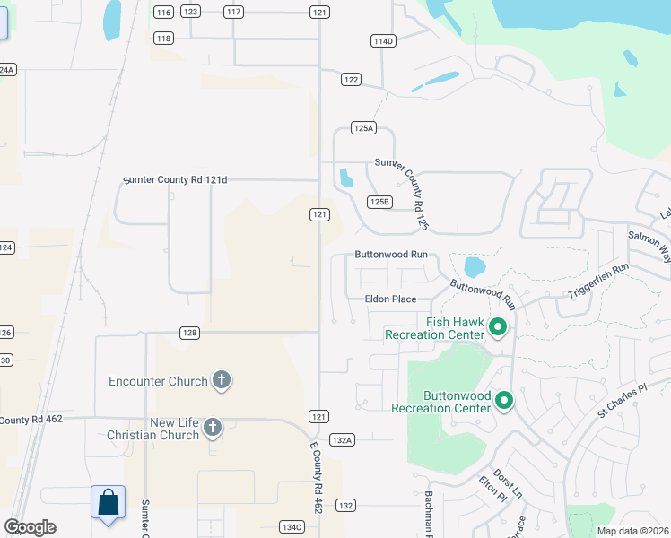 map of restaurants, bars, coffee shops, grocery stores, and more near 2588 Buttonwood Run in The Villages