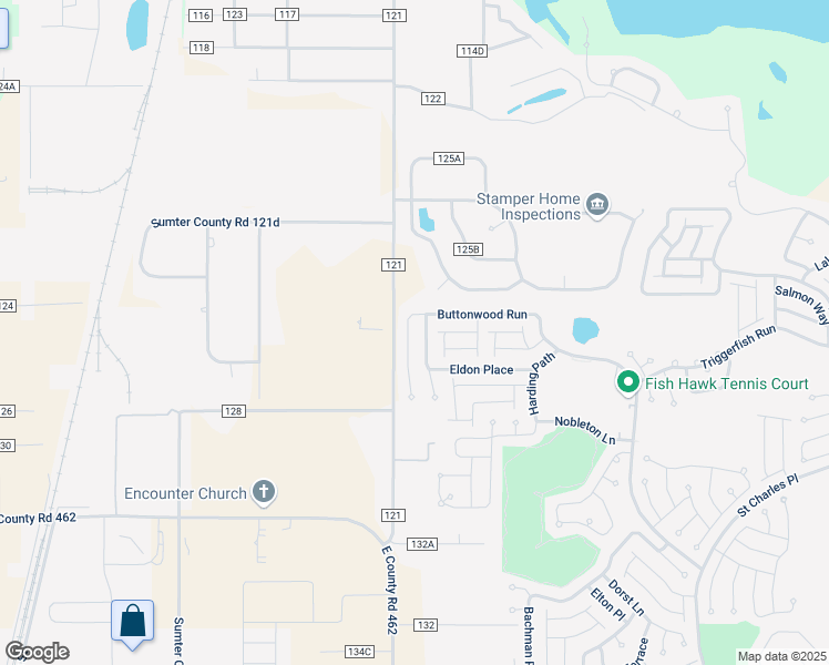 map of restaurants, bars, coffee shops, grocery stores, and more near 2588 Buttonwood Run in The Villages