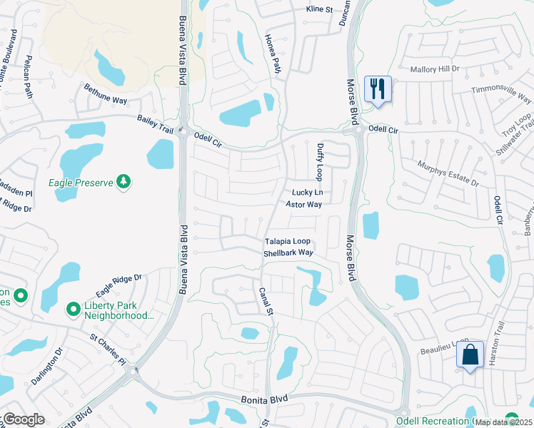 map of restaurants, bars, coffee shops, grocery stores, and more near 1788 Pamplico Court in The Villages
