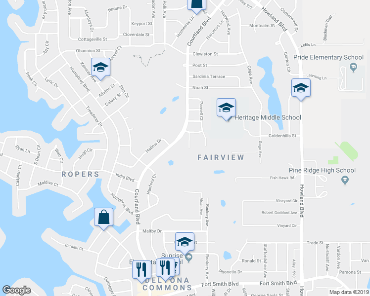 map of restaurants, bars, coffee shops, grocery stores, and more near 970 Othello Court in Deltona