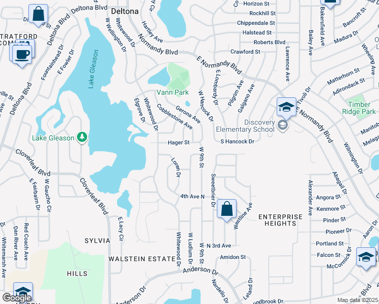 map of restaurants, bars, coffee shops, grocery stores, and more near 962 Millenbeck Avenue in Deltona