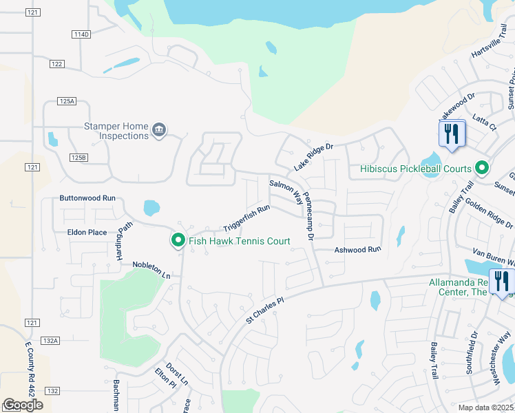 map of restaurants, bars, coffee shops, grocery stores, and more near 2142 Parrot Place in The Villages
