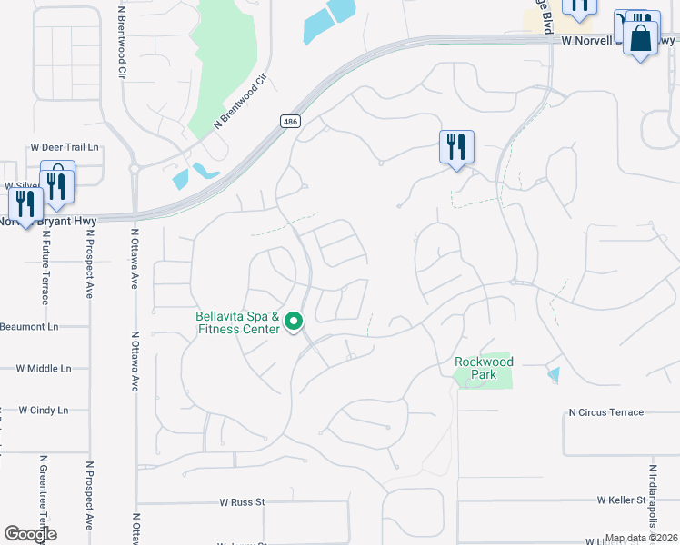 map of restaurants, bars, coffee shops, grocery stores, and more near 1988 West Skyview Crossing Drive in Hernando
