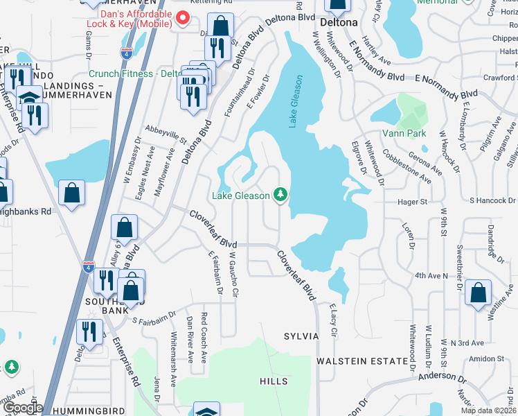 map of restaurants, bars, coffee shops, grocery stores, and more near 994 Dawson Drive in Deltona
