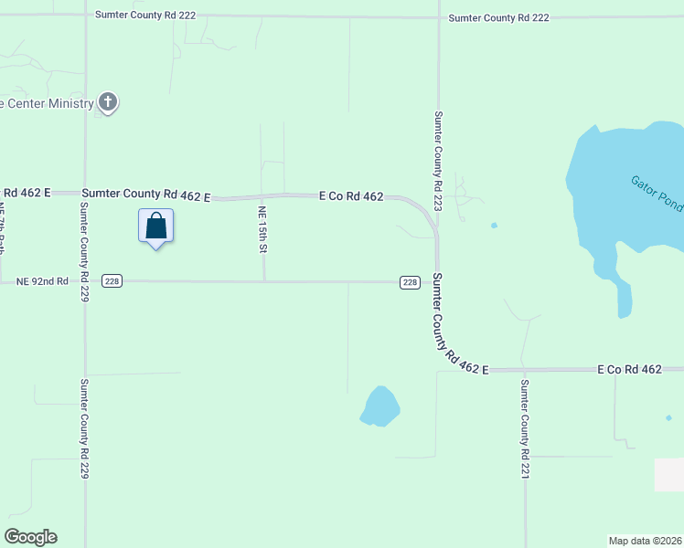 map of restaurants, bars, coffee shops, grocery stores, and more near 1644 County Road 228 in Wildwood