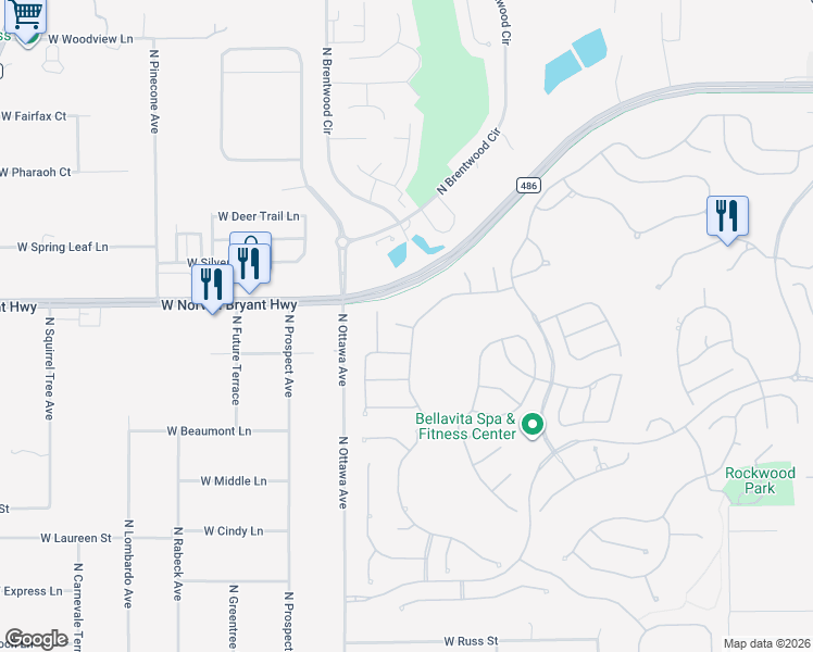 map of restaurants, bars, coffee shops, grocery stores, and more near 1784 West Herick Court in Hernando