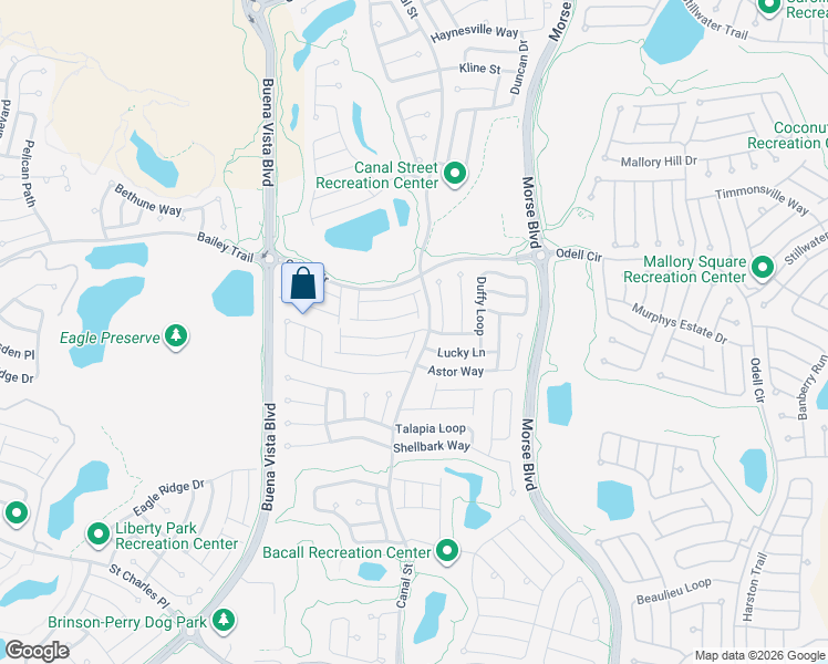 map of restaurants, bars, coffee shops, grocery stores, and more near Ridgeville Road in The Villages