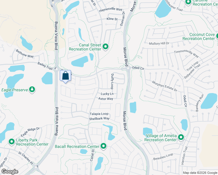map of restaurants, bars, coffee shops, grocery stores, and more near 877 Lucky Lane in The Villages