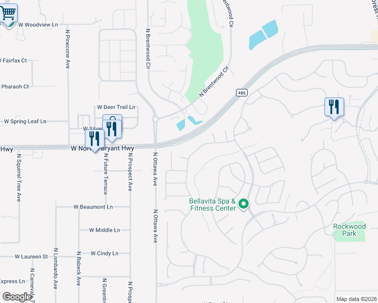map of restaurants, bars, coffee shops, grocery stores, and more near 1784 West Herick Court in Hernando