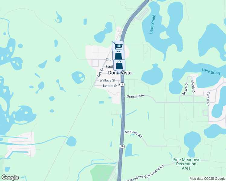map of restaurants, bars, coffee shops, grocery stores, and more near 37335 Florida 19 in Umatilla