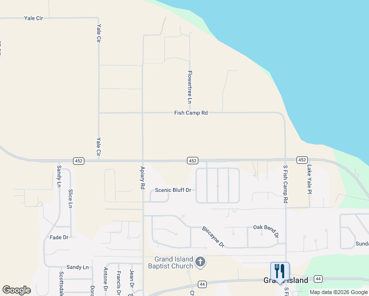 map of restaurants, bars, coffee shops, grocery stores, and more near 37180 County Road 452 in Grand Island