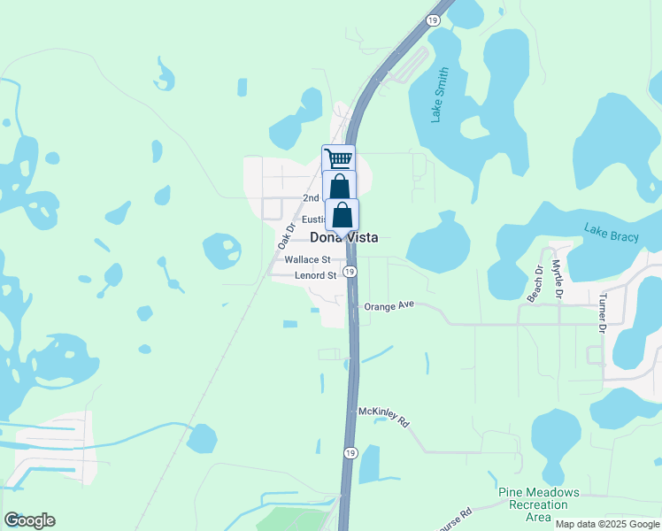 map of restaurants, bars, coffee shops, grocery stores, and more near 37335 Florida 19 in Umatilla