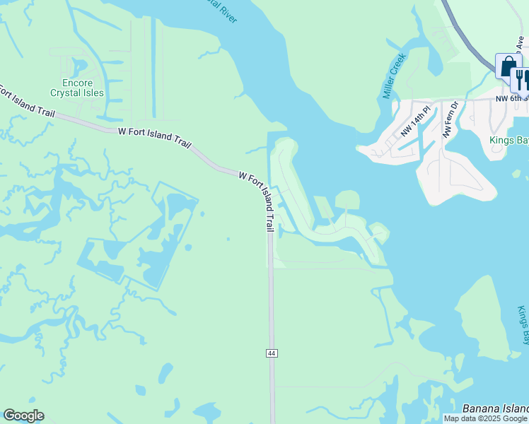 map of restaurants, bars, coffee shops, grocery stores, and more near 10788-10926 State Highway 44 in Crystal River