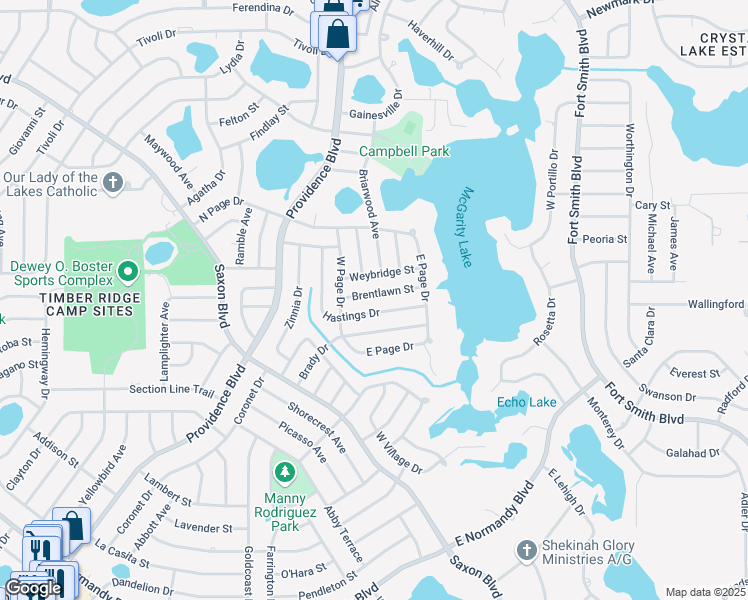 map of restaurants, bars, coffee shops, grocery stores, and more near 1639 Brentlawn Street in Deltona