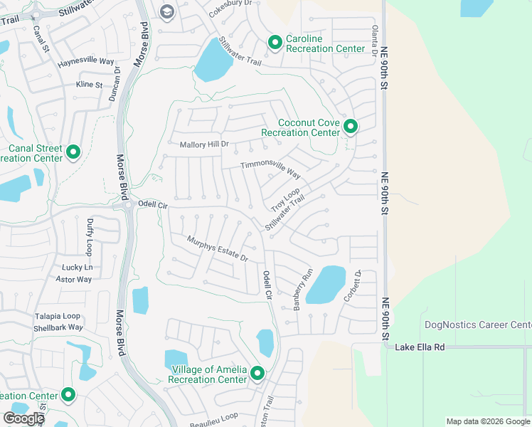 map of restaurants, bars, coffee shops, grocery stores, and more near 461 Troy Loop in The Villages