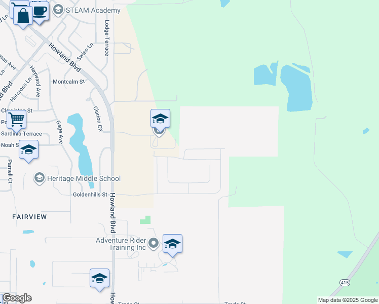 map of restaurants, bars, coffee shops, grocery stores, and more near 1007 Commuter Drive in Deltona