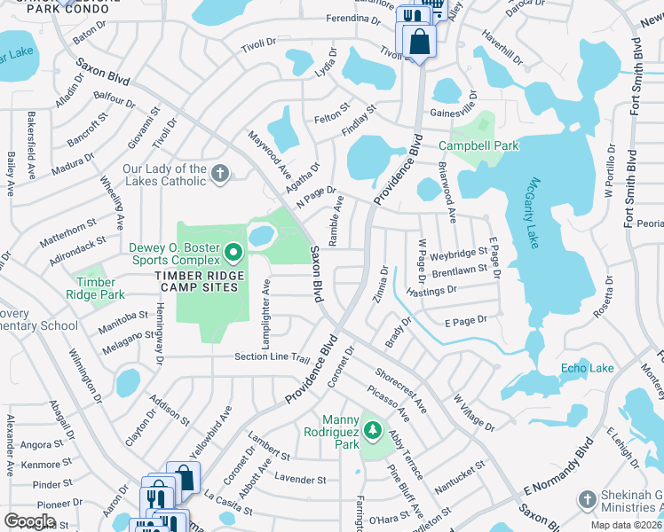 map of restaurants, bars, coffee shops, grocery stores, and more near 1090 Wakefield Circle in Deltona