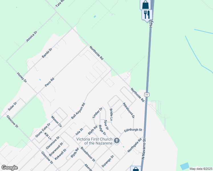 map of restaurants, bars, coffee shops, grocery stores, and more near 110 Pienza Drive in Victoria