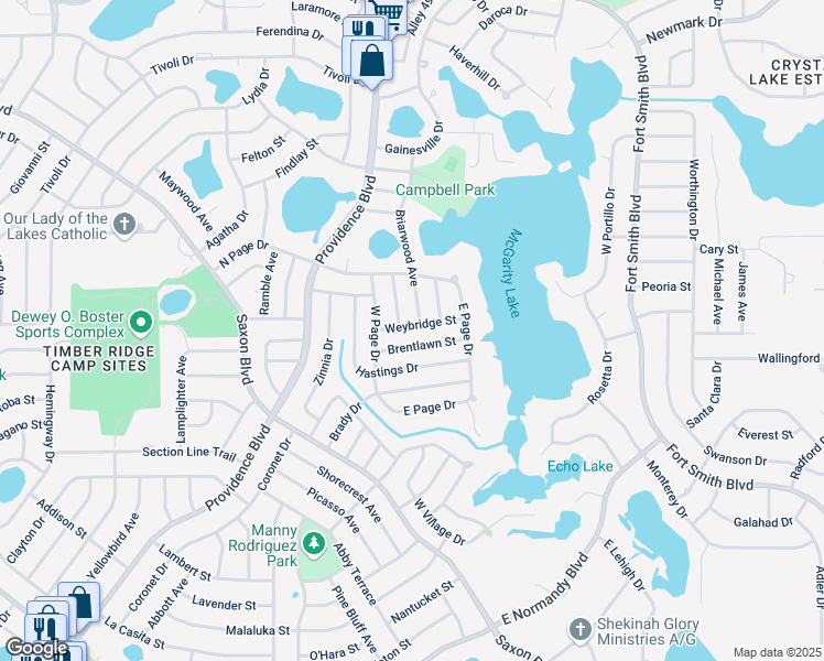 map of restaurants, bars, coffee shops, grocery stores, and more near 1639 Weybridge Street in Deltona
