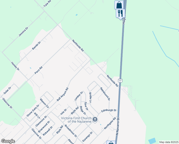 map of restaurants, bars, coffee shops, grocery stores, and more near 110 Pienza Drive in Victoria