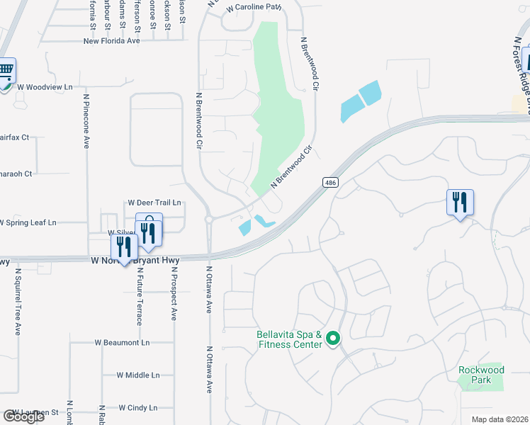 map of restaurants, bars, coffee shops, grocery stores, and more near 2015 North Brentwood Circle in Lecanto