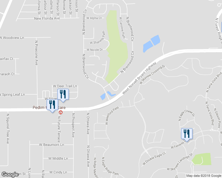 map of restaurants, bars, coffee shops, grocery stores, and more near 1692 West Spring Meadow Loop in Lecanto