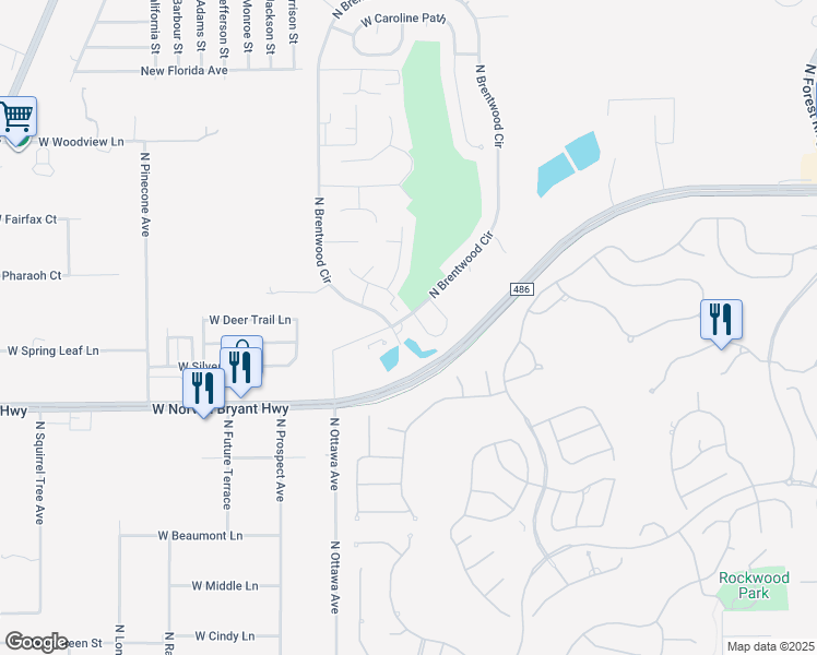 map of restaurants, bars, coffee shops, grocery stores, and more near 1999 West Norvell Bryant Highway in Lecanto