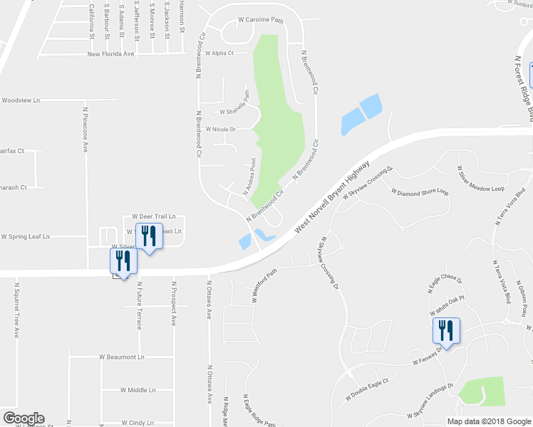 map of restaurants, bars, coffee shops, grocery stores, and more near 1705 West Spring Meadow Loop in Lecanto