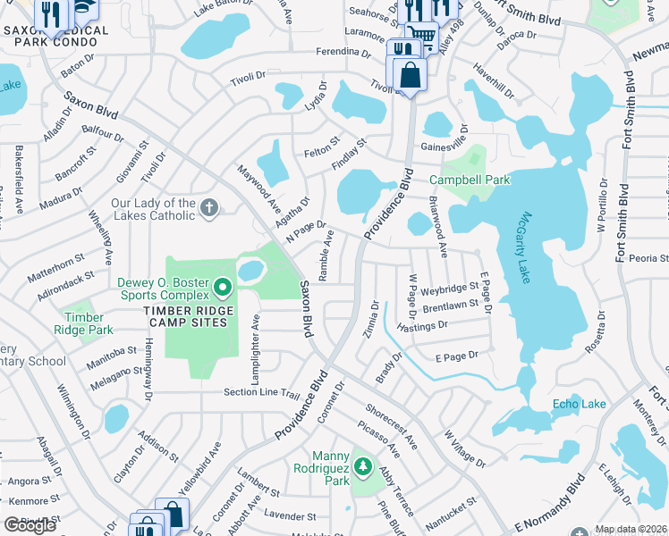 map of restaurants, bars, coffee shops, grocery stores, and more near 1170 Ramble Court in Deltona