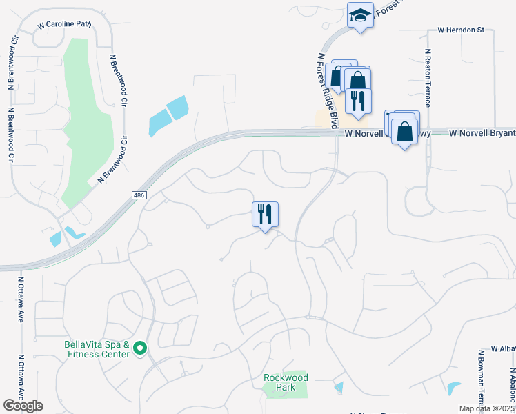 map of restaurants, bars, coffee shops, grocery stores, and more near 1212 West Diamond Shore Loop in Hernando