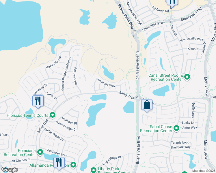 map of restaurants, bars, coffee shops, grocery stores, and more near 1546 Cope Place in The Villages