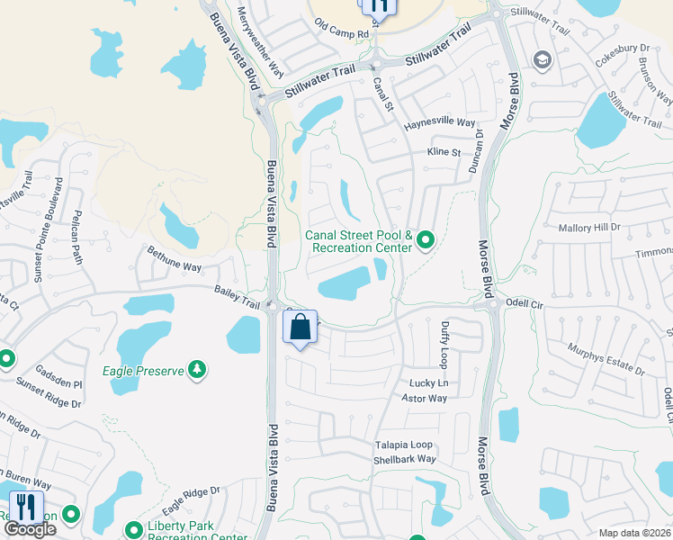 map of restaurants, bars, coffee shops, grocery stores, and more near 1052 Jackson Street in The Villages