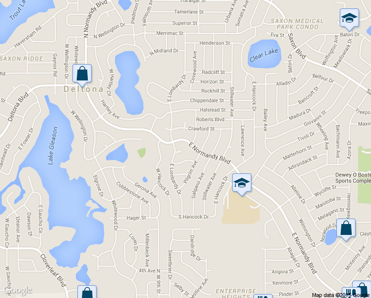 map of restaurants, bars, coffee shops, grocery stores, and more near 1189 Malone Court in Deltona