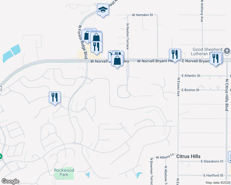 map of restaurants, bars, coffee shops, grocery stores, and more near 428 West Cobblestone Loop in Hernando