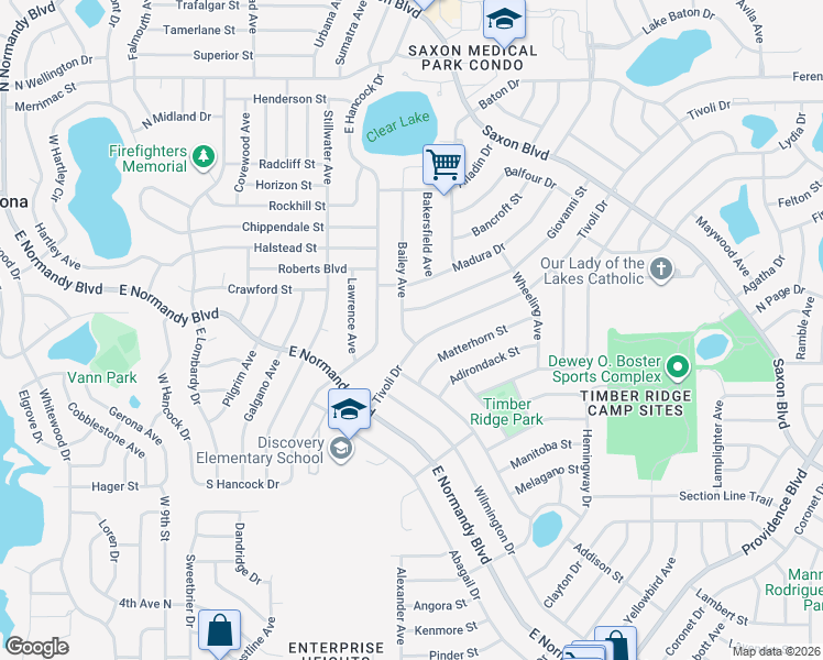 map of restaurants, bars, coffee shops, grocery stores, and more near 1185 Bailey Avenue in Deltona