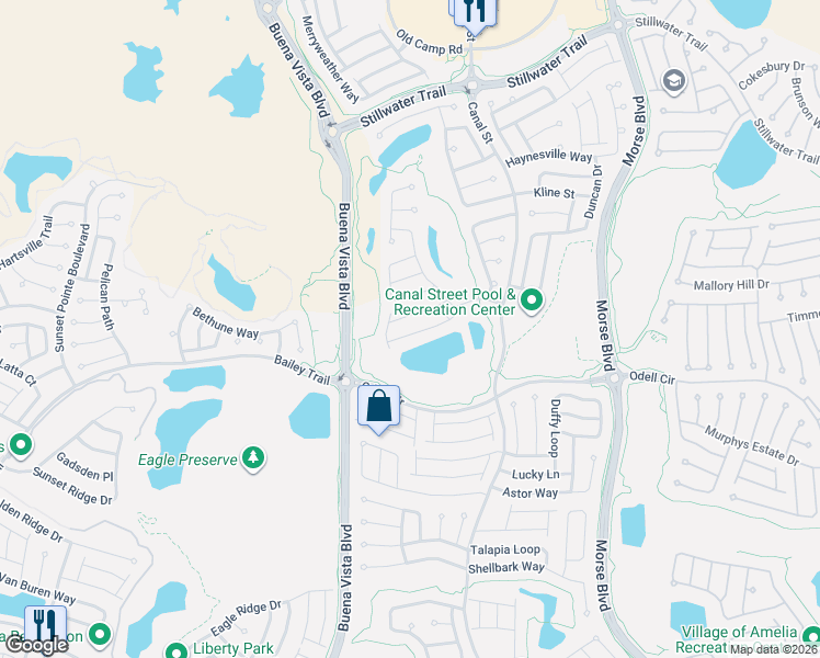 map of restaurants, bars, coffee shops, grocery stores, and more near 1052 Jackson Street in The Villages