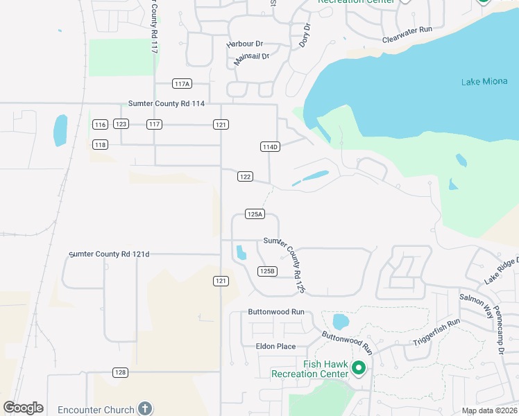 map of restaurants, bars, coffee shops, grocery stores, and more near 5128 County Road 125A in Wildwood