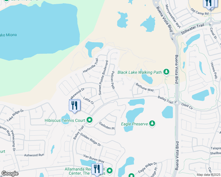 map of restaurants, bars, coffee shops, grocery stores, and more near 1514 Fenimore Lane in The Villages