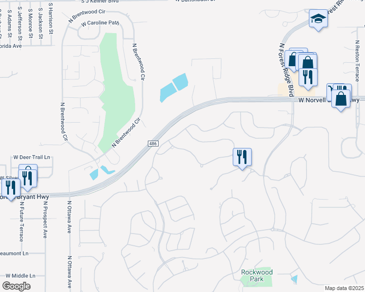 map of restaurants, bars, coffee shops, grocery stores, and more near 1370 West Diamond Shore Loop in Hernando
