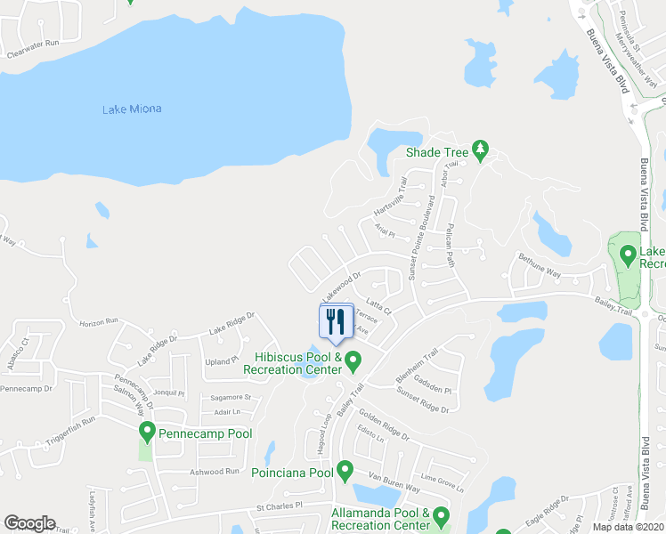 map of restaurants, bars, coffee shops, grocery stores, and more near 1894 Blythewood Loop in The Villages
